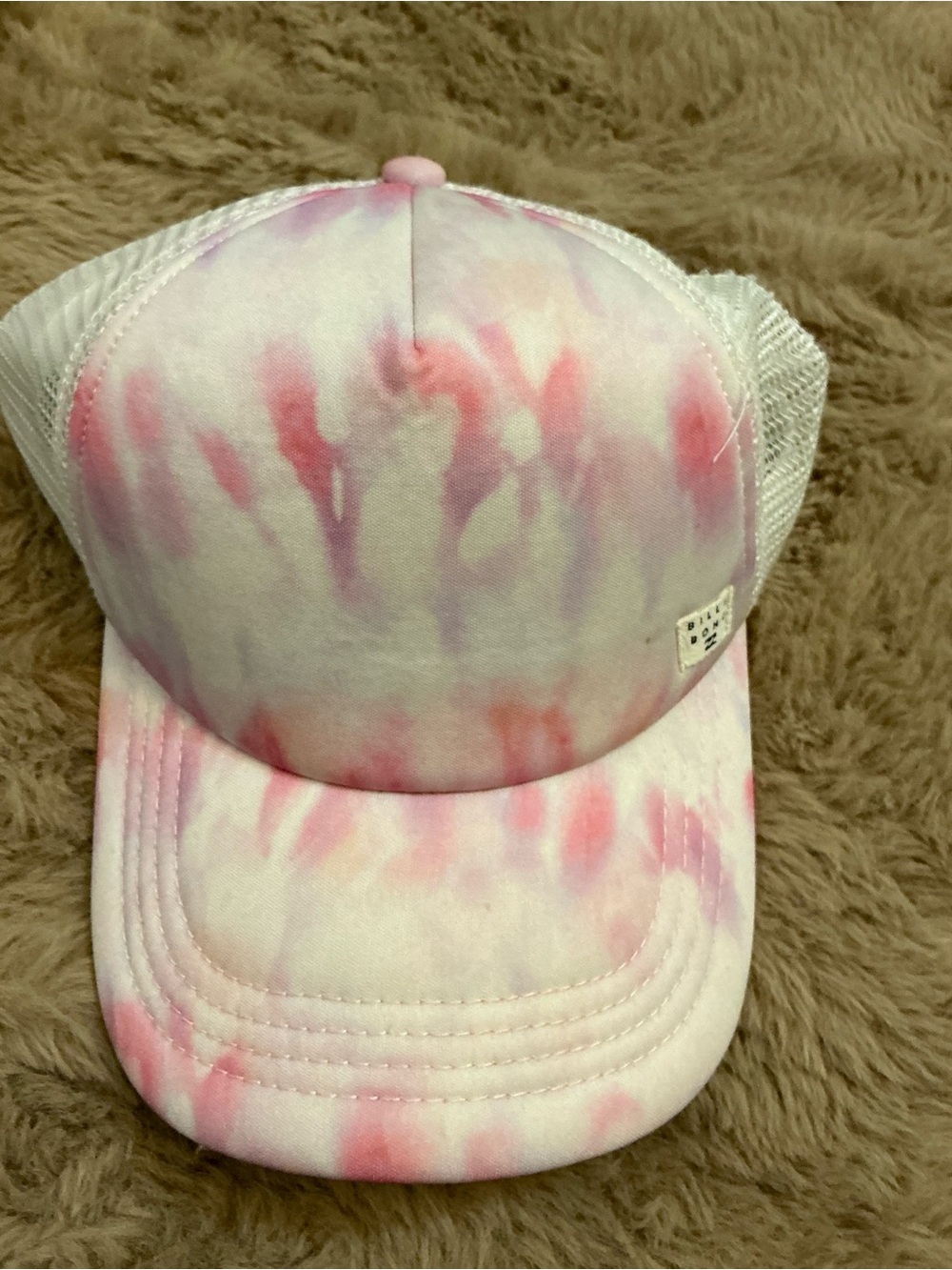 Billabong Women’s Pink Purple Tie Dye Mesh Trucker Hat Snapback Beach Surf Cap